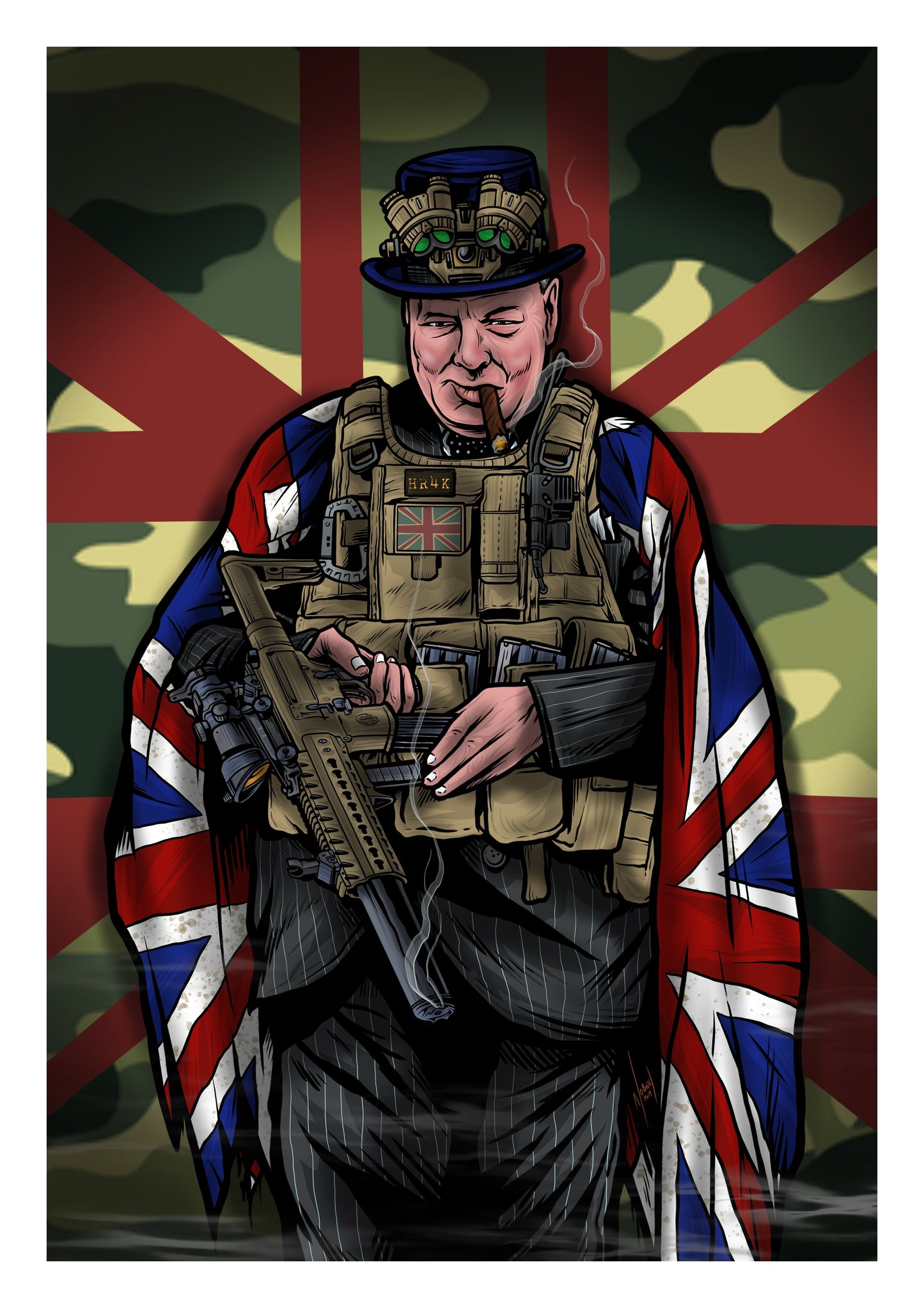 HR4K - Winston Churchill A3 Print - HR4K