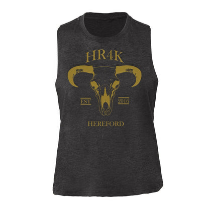 HR4K - HR4K Mid West Bull Skull - Ladies Cropped Vest